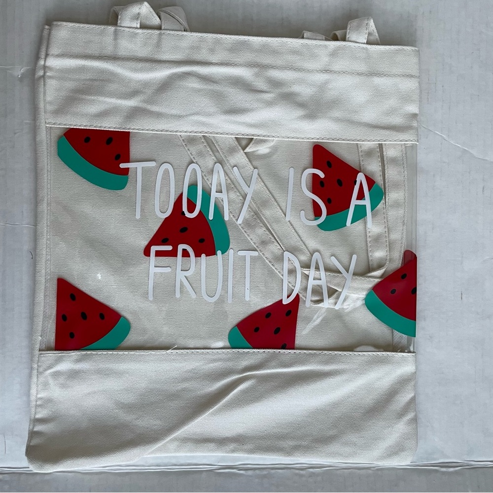 Unisex tote bag with fruit